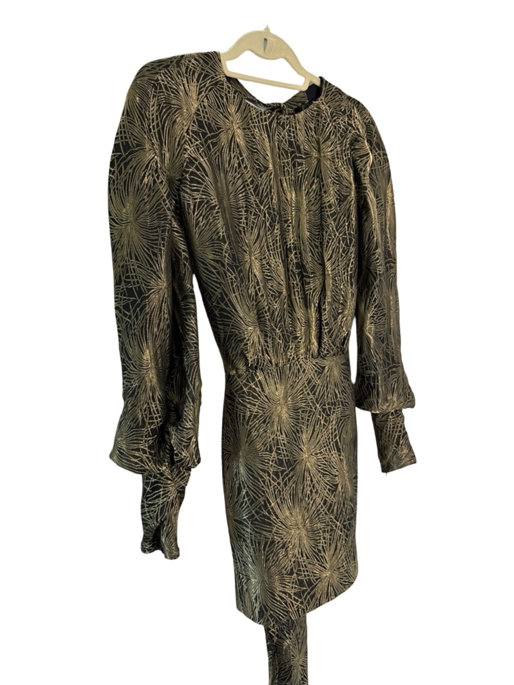 Yves Saint Laurent Gold Shimmer Cocktail Mini Dress - Picture 7 of 16